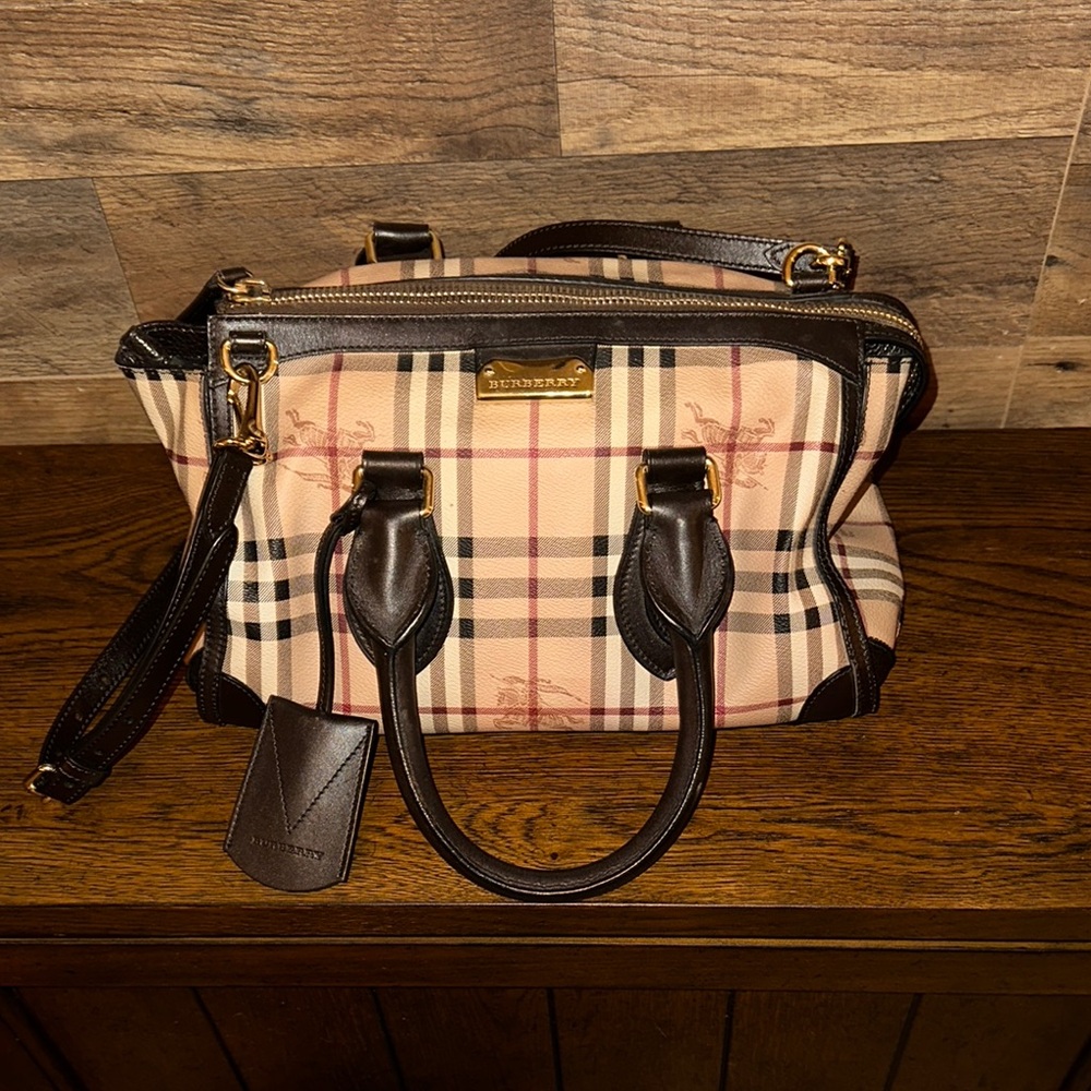 BURBERRY HAYMARKET CHECK GLADSTONE TOTE - Picture 2 of 16